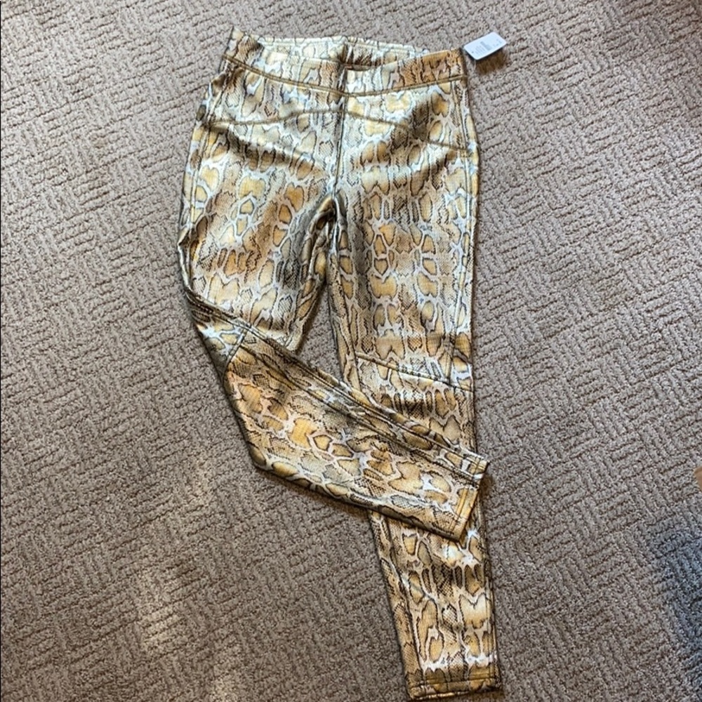 Free people metallic snake print leggings